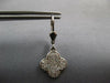 LARGE .55CT DIAMOND 14KT WHITE GOLD 3D 4 LEAF CLOVER CLASSIC LEVERBACK EARRINGS