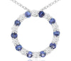 1.0CT DIAMOND & AAA TANZANITE 14KT WHITE GOLD 3D CIRCLE OF LIFE FLOATING PENDANT