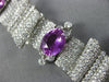 WIDE AGL CERTIFIED 26.43CT DIAMOND & PURPLE SAPPHIRE PLATINUM 3D TENNIS BRACELET