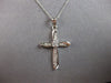 ESTATE LARGE .40CT DIAMOND 14K WHITE GOLD INFINITY CROSS FLOATING PENDANT #27676