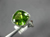 ESTATE LARGE 4.40CT DIAMOND & AAA CUSHION PERIDOT 14K WHITE GOLD SQUARE FUN RING