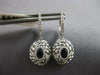 LARGE 1.28CT DIAMOND & AAA SAPPHIRE 14K WHITE GOLD OVAL & ROUND HANGING EARRINGS