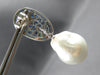 EXTRA LARGE 2.20CT AAA SAPPHIRE & SOUTH SEA PEARL 18KT WHITE GOLD PAVE EARRINGS