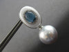 3.71CT DIAMOND & AAA BLUE TOPAZ & WHITE AGATE & PEARL 18K WHITE GOLD 3D EARRINGS