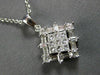 .81CT DIAMOND 18KT WHITE GOLD ROUND BAGUETTE & PRINCESS SQUARE FLOATING PENDANT
