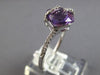 .36CT DIAMOND & AAA AMETHYST 14KT WHITE GOLD 3D CUSHION & ROUND CRISS CROSS RING