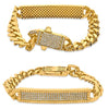 WIDE 1.07CT DIAMOND 14KT YELLOW GOLD 3D ROUND MULTI ROW CUBAN ID MENS BRACELET