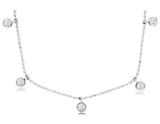 .50CT DIAMOND 14KT WHITE GOLD ROUND BEZEL CHANDELIER BY THE YARD LOVE NECKLACE