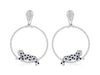 LARGE 2.28CT DIAMOND & AAA SAPPHIRE 14KT WHITE GOLD PANTHER CLIP ON FUN EARRINGS