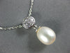 ESTATE .17CT DIAMOND & AAA SOUTH SEA PEARL 18K WHITE GOLD 3D DROP PENDANT #11930