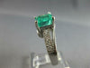 ESTATE LARGE 3.78CT DIAMOND & AAA EMERALD 14KT WHITE GOLD ENGAGEMENT RING #27612