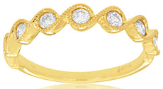 .33CT DIAMOND 14KT YELLOW GOLD INFINITY FILIGREE SEMI ETERNITY ANNIVERSARY RING