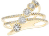 .47CT DIAMOND 14K YELLOW GOLD 3D MULTI FLOWER ROW CRISS CROSS INFINITY LOVE RING