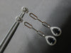 .78CT DIAMOND & AAA SAPPHIRE 14KT WHITE GOLD PEAR SHAPE & ROUND HANGING EARRINGS