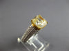 2.75CT WHITE & FANCY YELLOW DIAMOND 18KT 2 TONE GOLD 3D CUSHION ENGAGEMENT RING