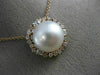 ESTATE LARGE .80CT DIAMOND & AAA SOUTH SEA PEARL 18KT ROSE GOLD FLOWER PENDANT
