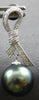 ESTATE DIAMOND .23CT & AAA TAHITIAN PEARL 18KT WHITE GOLD BOW HANGING EARRINGS