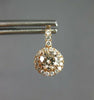 .32CT DIAMOND 14KT ROSE GOLD 3D SOLITAIRE HALO LEVERBACK FLOWER HANGING EARRINGS