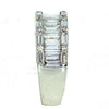 WIDE 1.59CT DIAMOND 18KT WHITE GOLD 3D ROUND & BAGUETTE CLASSIC ANNIVERSARY RING