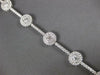 LARGE 5.01CT DIAMOND 18KT WHITE GOLD 3D ROUND DOUBLE HALO FLOWER TENNIS BRACELET