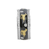 WIDE .68CT DIAMOND & BLACK ENAMEL 18KT 2 TONE GOLD MULTI HORSE ANNIVERSARY RING