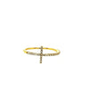 ESTATE .21CT DIAMOND 18KT YELLOW GOLD 3D CLASSIC CROSS FUN LOVE RING