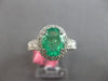 2.26CT DIAMOND & AAA EMERALD 18K WHITE GOLD OVAL & ROUND CLASSIC ENGAGEMENT RING