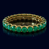 2.53CT AAA EMERALD 14KT YELLOW GOLD CLASSIC SHARED PRONG ETERNITY FUN LOVE RING