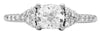 1.2CT DIAMOND 18KT WHITE GOLD ROUND & CUSHION CLASSIC TRIANGULAR ENGAGEMENT RING