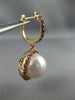 LARGE 1.60CT AAA AMETHYST & PINK SOUTH SEA PEARL 18KT ROSE GOLD HANGING EARRINGS
