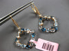LARGE 5.22CT DIAMOND & AAA BLUE TOPAZ & LONDON BLUE TOPAZ 14K ROSE GOLD EARRINGS