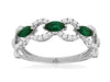 .60CT DIAMOND & AAA EMERALD 14KT WHITE GOLD MARQUISE INFINITY ANNIVERSARY RING
