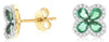1.41CT DIAMOND & AAA EMERALD 14KT YELLOW GOLD PEAR SHAPE & ROUND EARRINGS