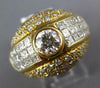 EXTRA LARGE 4.2CT DIAMOND 18KT 2 TONE GOLD ROUND & PRINCESS ENGAGEMENT RING #823