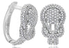 .76CT DIAMOND 14KT WHITE GOLD OVAL TEAR DROP LOVE KNOT HUGGIE HANGING EARRINGS