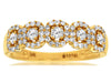 .50CT DIAMOND 14KT YELLOW GOLD ROUND MULTI FLOWER SEMI ETERNITY ANNIVERSARY RING