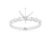 .42CT DIAMOND 14KT WHITE GOLD CLASSIC 7 STONE 6 PRONG SEMI MOUNT ENGAGEMENT RING
