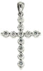 1.01CT DIAMOND 14KT WHITE GOLD CLASSIC ROUND SHARED PRONG CROSS FLOATING PENDANT