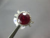 ESTATE LARGE 6.87CT DIAMOND & AAA RUBY 18K WHITE GOLD ROUND HALO ENGAGEMENT RING