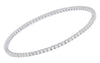 ESTATE 3.85CT DIAMOND 18KT WHITE GOLD CLASSIC ROUND TENNIS CUFF BANGLE BRACELET