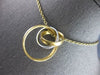 LARGE .70CT DIAMOND 18KT 2 TONE GOLD 3D INTERTWINING TRINITY FLOATING NECKLACE