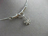 ESTATE .10CT DIAMOND PLATINUM SOLITAIRE DROP FLOWER NECKLACE BEAUTIFUL!! #9487
