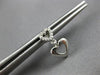 ESTATE .10CT DIAMOND 14KT WHITE GOLD CLASSIC DOUBLE HEART LOVE HANGING EARRINGS