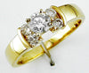ESTATE .75CT DIAMOND 14KT YELLOW GOLD 3D CLASSIC ROUND 5 STONE ENGAGEMENT RING