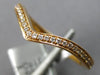 ESTATE .13CT DIAMOND 18KT ROSE GOLD 3D CLASSIC V SHAPE WEDDING ANNIVERSARY RING