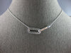ESTATE .49CT DIAMOND 14KT WHITE GOLD CLASSIC RECTANGULAR LOVE KNOT FUN NECKLACE