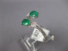 1.19CT DIAMOND & AAA EMERALD 14KT WHITE GOLD 3D OVAL ROUND & BAGUETTE SNAKE RING