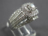 LARGE 1.75CT DIAMOND 14KT WHITE GOLD ROUND SQUARE HALO MULTI ROW ENGAGEMENT RING