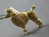 ANTIQUE LARGE .02CT OLD MINE DIAMOND 14K YELLOW GOLD POODLE DOG BROOCH PIN 27039