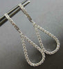 LARGE 1.01CT DIAMOND 14KT WHITE GOLD 3D OPEN TEAR DROP HUGGIE HANGING EARRINGS